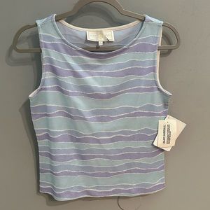 NWT St John Sport Striped Shell Top